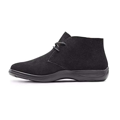 Dr. Comfort Women's Cara Casual Suede Leather Bootie Chukka Boot Black3