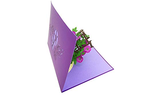PopLife Purple Morning Glory 3D Pop Up Mother's Day Card - Flower Anniversary, Happy Birthday, Thank You, Valentine's Day - for Mom, Daughter, Sister, Wife, Grandma, Step-mom - Image 4