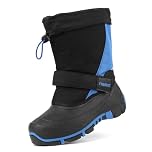 riemot Unisex Kid's Snow Boots, Winter Boots Boys Girls, Warm Lined Winter Shoes Waterproof Children's Boots, Non-slip Snow Boots, Blue, 3 UK