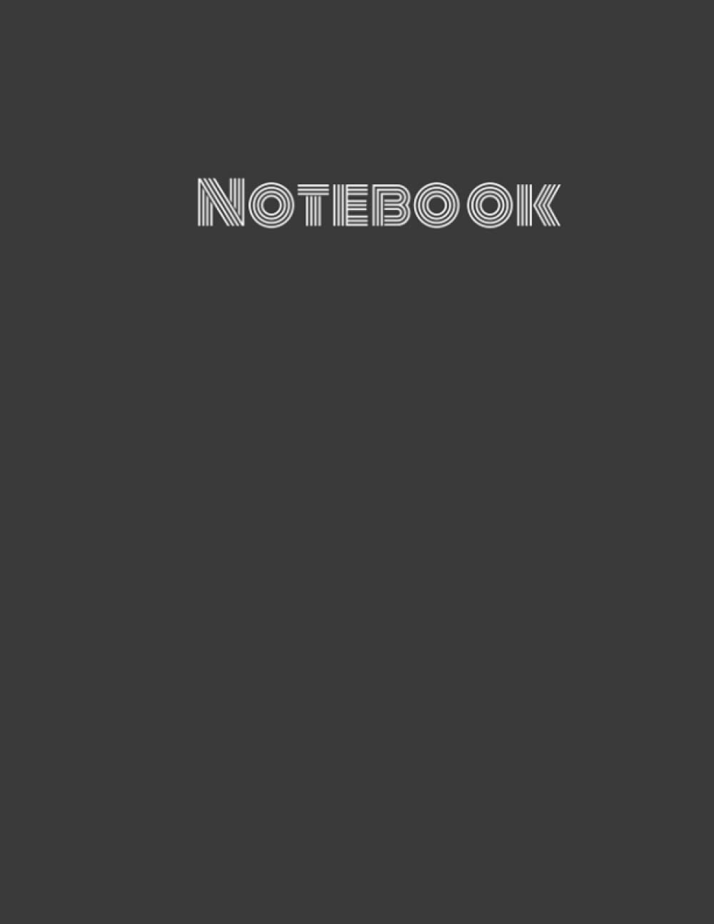 Minimalistic Black Notebook (Wide Ruled, 8.5 x 11)