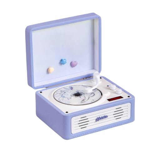 Lecteur CD Bluetooth rétro et haut-parleur portable | Son surround à 360 °, émetteur/récepteur BT 5.4, batterie rechargeable, couvercle magnétique avec télécommande | Cadeau idéal pour anniversaire