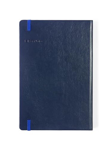 Image of Dot Grid Journal Notebook 5.51 x 8.27 in (A5), 244 Pages, PU Leather Hardcover, 100gsm Thick Paper, Dotted Notebook for Bullet Journaling, Work & Notes, Calendar Card Included (2025)(Midnight Blue)
