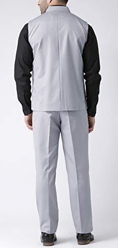 Image of hangup Men's Synthetic Notch Lapel Suit (2BasketTR Steelgrey 40 Grey