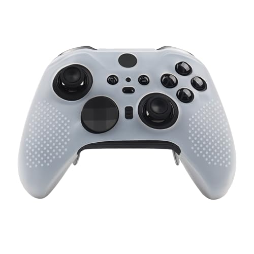 Image of White Controller Skin Compatible with Xbox Elite Series 2 Core Wireless Controller,Controller Protector Case, Customised Thumb Grips Cap