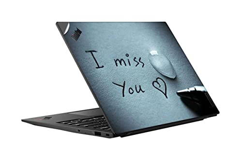 Image of GADGETS WRAP Printed Vinyl Top Only Skin Sticker Decal for Lenovo Thinkpad X1 Carbon 9th Gen - I Miss You