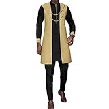 APTX African Clothing for Men Zip Jacket Shirts and Pants 3 Piece Set Print Outfits for Wedding Evening Large 9