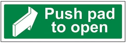 Push pad to Open Sign Sticker, Waterproof Sticker Sign