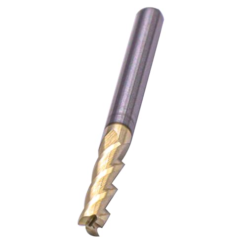 Image of BestParts 1 /8 inch 3 Flute Solid Carbide End Mill for Aluminum - ZrN Coated | 37 Degree Helix, 1 /8 inch Cutting Diameter, 1 /8 inch Shank Diameter, 1 /2 inch Length of Cut, 1-1 /2 inch Overall Length, Square End