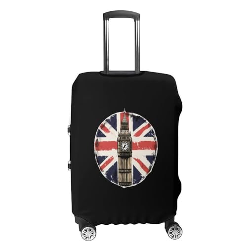 London Big Ben Union Jack Vintage UK Flag Luggage Cover Protector Printed Washable Anti-Scratch Travel Suitcase Covers L4