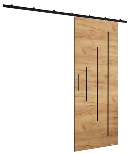 Porte coulissante Zonda Y - Rail coulissant intérieur - 204x90 cm - Kit porte coulissante avec poignée de porte