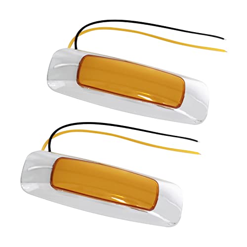 JinXiu Feux de Gabarit Latéral LED, Feux De Dégagement LED pour Remorque, Camionnette, Bus, SUV, caravane 12 V/24 V, lot de 2 (Jaune) Cover