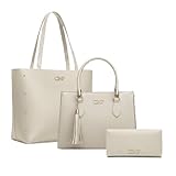 Kit Bolsa Feminina Sacola De Ombro Transversal De Mão E Carteira (Marfim)