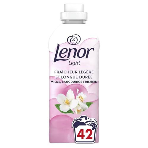 Lenor Light Adoucissant 42 Lavages, Parfum Fleur De Jasmin, 24H De Fraîcheur Légère, Testé Dermatologiquement