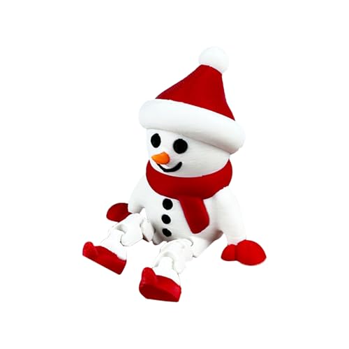 Figura de boneco de neve | lindas decorações de Natal de inverno impressas em 3D | Estátua de boneco de neve para decoração de casa, para prateleira de secretária, peitoril da janela