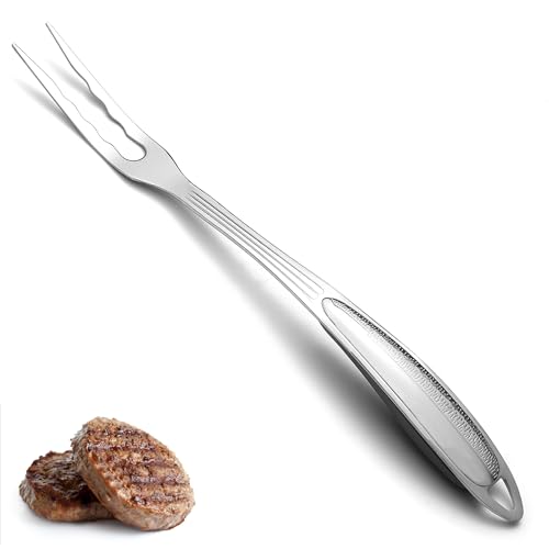 Tenedor para carne ReaNea, tenedor de cocina para tallar acero inoxidable de alta resistencia, tenedor para servir parrilla con mango resistente al calor, fácil de limpiar