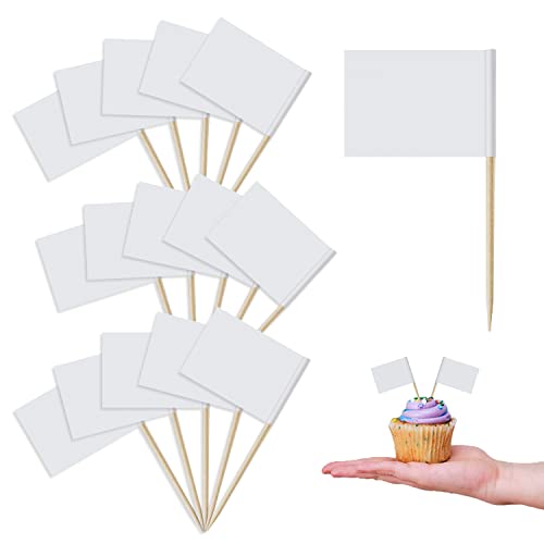 200 pcs Drapeau Papier Cure Dents, Blanc Mini...