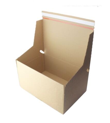 10x Cardboard Ecommerce Crash Lock Boxes with Peel & Seal Adhesive Strip (160mm x 150mm x 75mm) Quick & Easy Assembly. Strong Cardboard Postal Box Mailers for Packing & Shipping - 10 Boxes