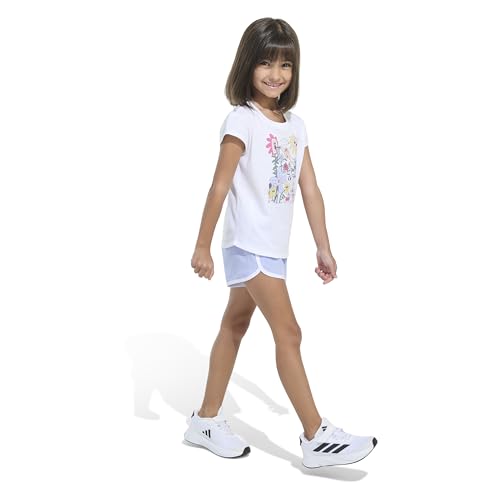 Image of adidas Girls' Cap Sleeve Tee Shirt and Woven Short Set