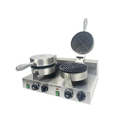 GastroHero Doppel-Waffeleisen rund I Waffelautomat für Gastronomie I waffle maker Ø180 mm I Mit Temperaturregler und Signalleuchte I Für Restaurants und Cafés