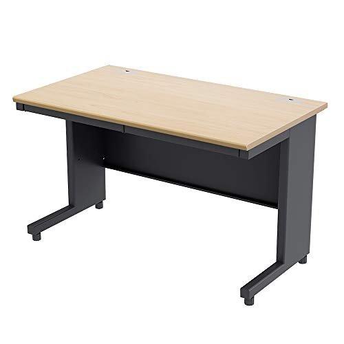 家具のAKIRA オフィスデスク AD オフィスデスク 幅 120cm 奥行 70cm 高さ 72cm ナチュラル木目天板ブラック脚 AD-1270-NABK