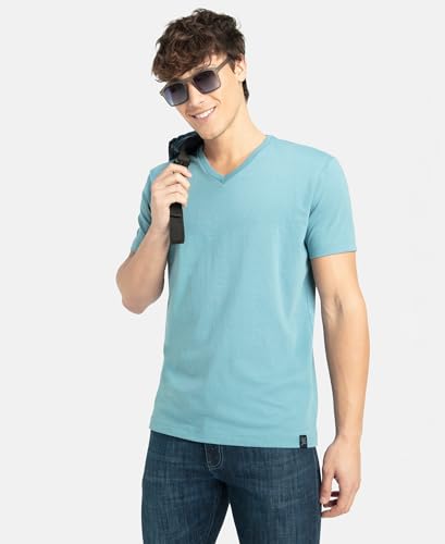 Image of Jockey 2726 Men Super Combed Cotton Rich Solid V Neck Half Sleeve T-Shirt