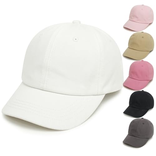 QIYIENDIAN Gorra de béisbol para niños Gorra de béisbol de algodón para niños(White,2-5Y)