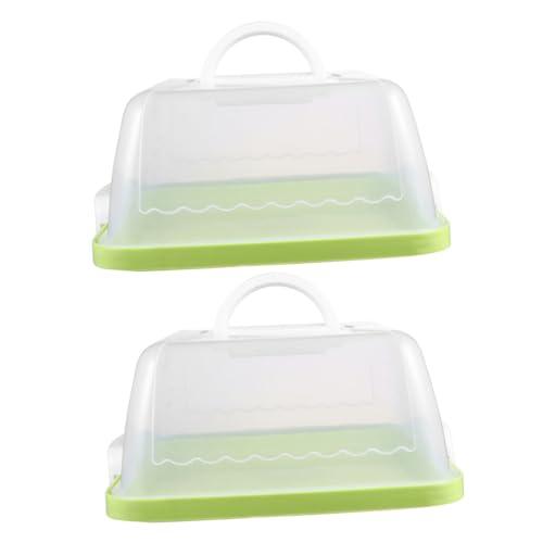 Cabilock 2pcs Portable Cake Container with Firm Clasp Stylish Storage Tray for Cakes Cupcakes and Desserts for Parties and Birthdays Transparent Design