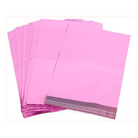100 x MIDHILL® PINK Postal Mailing Bags Postage Coloured Plastic Packaging Parcel Shipping Bags (6" x 9" (165mmX230mm)) Cover