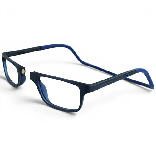 Clic Magnetic Reading Glasses - Adjustable Neck Hanging Readers - Secure Fit with Soft Headband - Nashi (S-XL Dark Blue 1.75)
