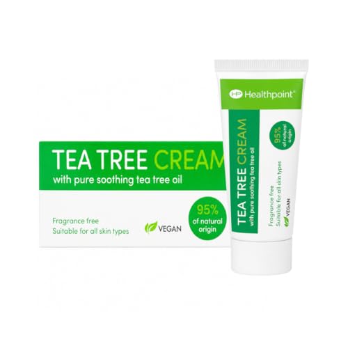Image of Tea Tree Cream | Fragrance Free Moisturising Cream with Pure Soothing Tea Tree Oil | 95% Natural Origin | Vegan | Suitable for All Skin Types | Daily Face & Body Care
