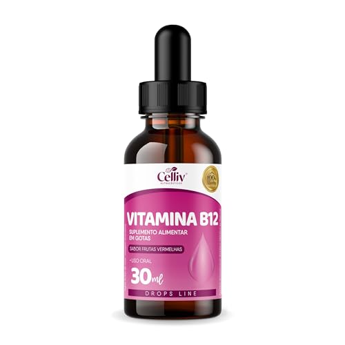 Vitamina B12 Sublingual 30ml Sabor Frutas Vermelhas Celliv