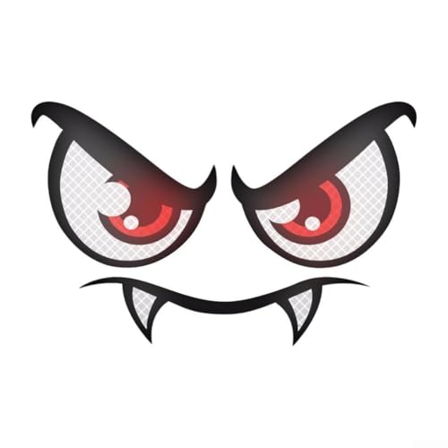 Volakebeing Reflektierende Augenklappen-Aufkleber für elektrische Rasenmäher, wasserdichte Cartoon-Dekoration für Robotermäher, Autos, Motorräder und Oberflächen zu Hause, 2 oder 3 Stück Set für E (2