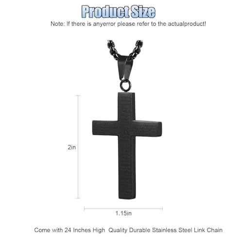 image for UHANBUT Cross Necklace Pendant Car Mirror Hanging Accessories, Stainle
