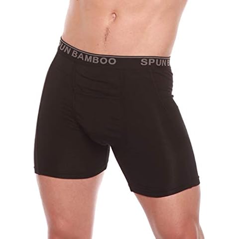 Spun Bamboo Men's Boxer Brief Underwear-XLarge-Black Cover