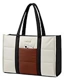 LOVEVOOK Bolso Mujer Grande, Puffer Bolso Tote Bag Bolsos para Universidad Shopper, 15,6 Pulgadas Bolso Portatil Ordenador para Trabajo Oficina Universitarias