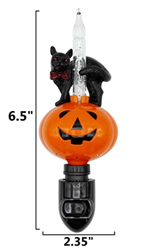 Creative Hobbies Halloween Pumpkin Jack O' Lantern & Black Cat Bubble Night Light thumb #3