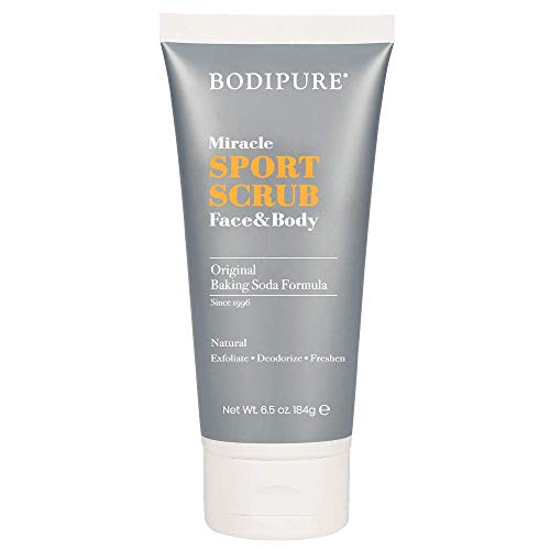 Bodipure Miracle Sport Baking Soda Body Scrub - Moisturizing And Exfoliating Scrub For Face And Body To Smooth And Hydrate Skin - For Sensitive Skin, 6.5 Ounce #TOP1