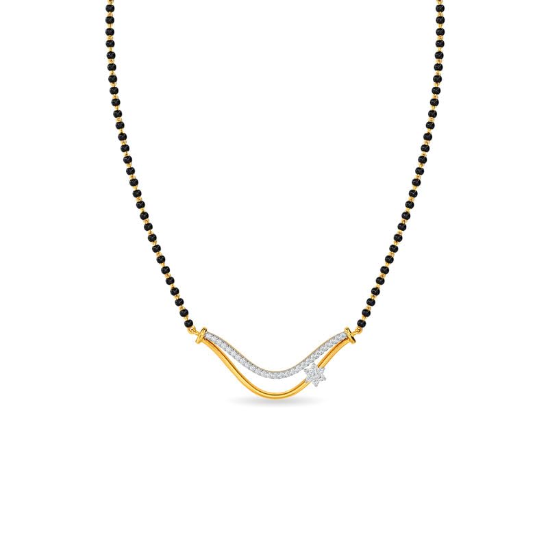 Image of KISNA JEWELS 14KT|18KT BIS Hallmark Pure Gold and Diamond Mangalsutra For Women