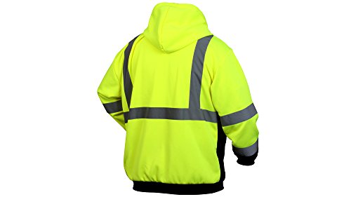 Pyramex RSZH32 Series Sweatshirts Hi Vis Lime Zipper Sweatshirt with Black Bottom3