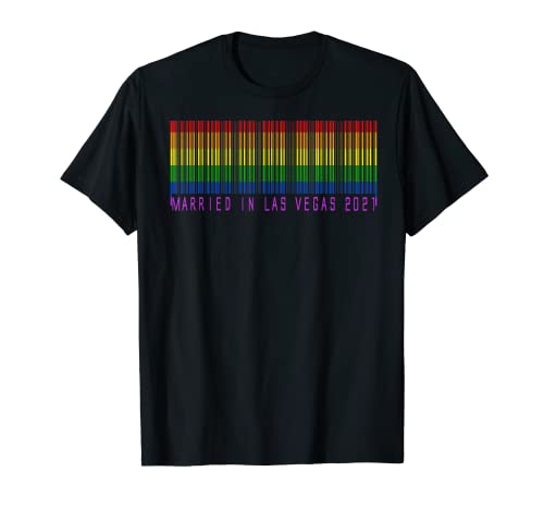 Photo de Marié à Las Vegas Wedding 2021 Unisexe Couples LGBTQIA+ T-Shirt