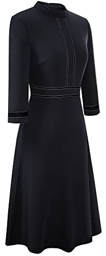HOMEYEE Women's Chic Crew Neck 3/4 Sleeve Party Homecoming Aline Dress A1353