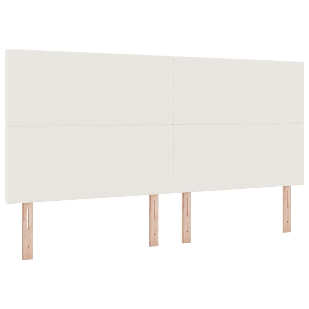 Cabecero crema 200 x 5 x 128 cm regulable en altura de pana y madera maciza de pino diseño moderno robusto y duradero para dormitorio