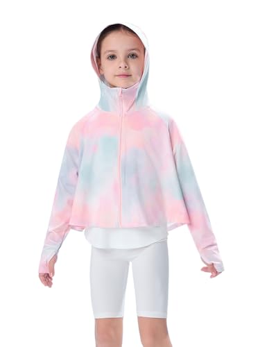 MARC&JANIE Kids Active Zip up Hoodie Girls Lightweight Summer Jacket Cooling Sun Protection Thin Tops 240365