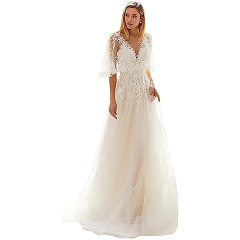 YMSHA Ivory Bohemian Wedding Dress Cover