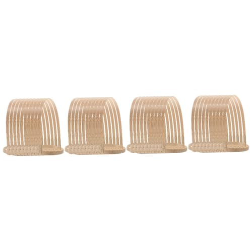 SUPVOX 4sets Tea Milk Holder Large Tea Carrier Bamboo Cup Holders for Take-Out Drinks Coffee Water 10pcs*4