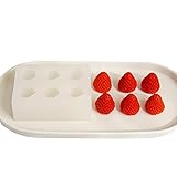◔Fresa realista: el postre de fresa hecho por el delicado molde de fresa es muy realista, lindo y delicado. ¡Te va a encantar este molde de silicona de frutas!