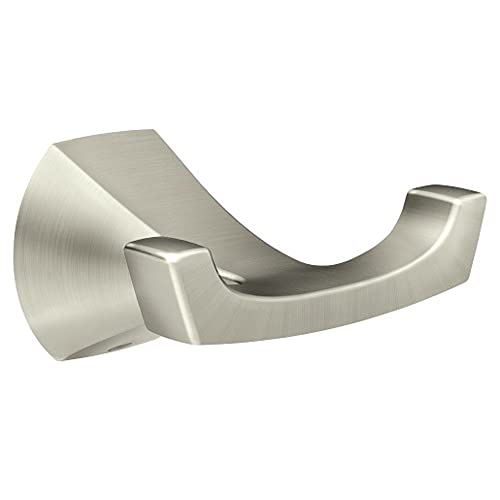 Moen My8703bn Lindor Spot Resist Double Robe Hook, Brushed Nickel