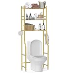 3-Tier Over Toilet Storage, Anti-Tilt, 64" H, Gold
