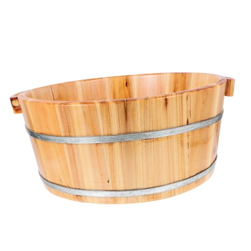 Beaupretty 足 浸し お風呂 洗面器 足 お風呂 木製 足 浴槽 ペディキュア バレル 足 洗濯 バケツ マッサージャー 足 洗面器 足 浸し お風呂 ボウル 用 ホーム スパ トリートメント