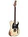 KGD Relic electric guitar mahogany body carbonized maple neck rosewood fretboard 6-string solidbody electric guitar S-S pickupsbrass barrel saddle bridge (Cream Yellow)
